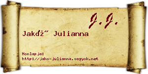 Jakó Julianna névjegykártya